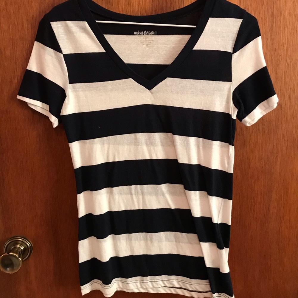 Striped V Neck